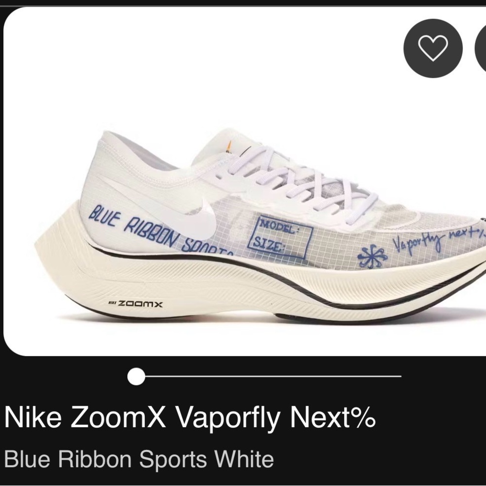 Nike ZoomX Vaporfly Next%
Blue Ribbon Sports White‎